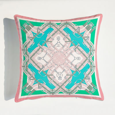 A decoração da casa impressa amortece a tampa forma o descanso de lance quadrado luxuoso do jacquard