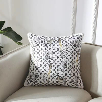 Sofá tecido tampa adornado de linho branco Sofa Pillow do coxim da borla