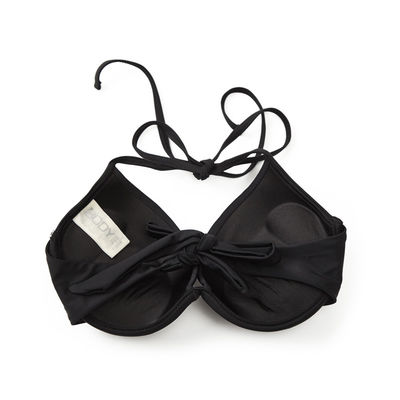 Biquini "sexy" sem costas da almofada da caixa do roupa de banho alto do poliéster da elasticidade