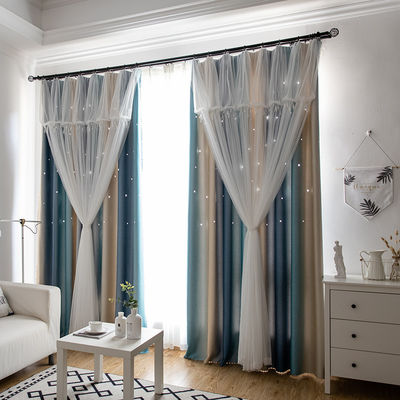 A janela drapeja do poliéster da cortina da tela do escurecimento as cortinas 100% de janela elegantes