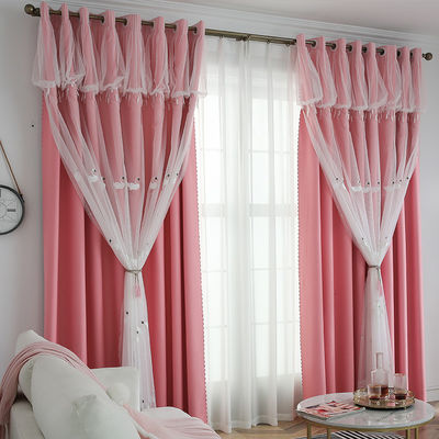 Tela 100% branca de Gauze Curtains Sheer Floral Embroidered do algodão do poliéster