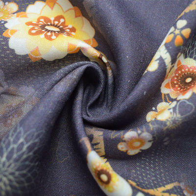 Tela de rayon viscoso impressa Challis floral sustentável de 100%