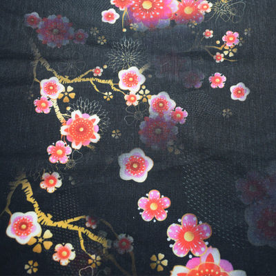 Tela de rayon viscoso impressa Challis floral sustentável de 100%