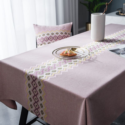 Linho resistente da toalha de mesa luxuosa impermeável do algodão de linhos de tabela