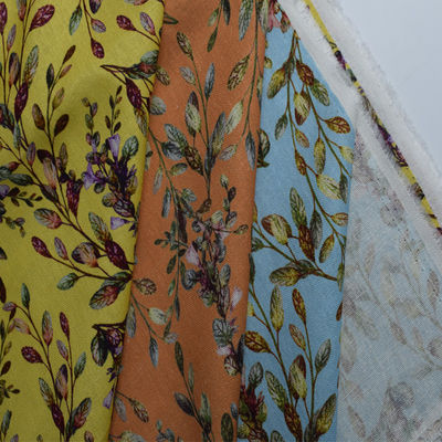 Teça o vestido floral puro de cópia de bloco do Ramie dos tecidos de algodão macios do poliéster