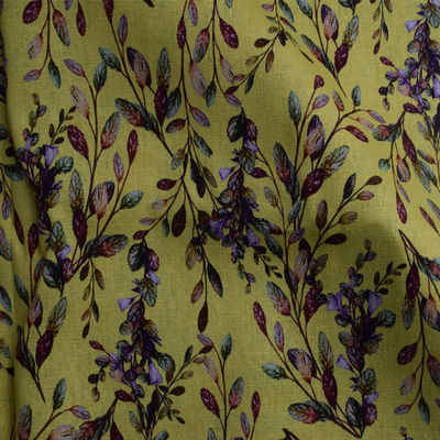 Teça o vestido floral puro de cópia de bloco do Ramie dos tecidos de algodão macios do poliéster