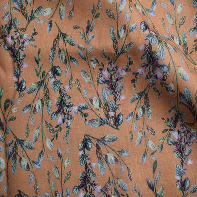 Teça o vestido floral puro de cópia de bloco do Ramie dos tecidos de algodão macios do poliéster