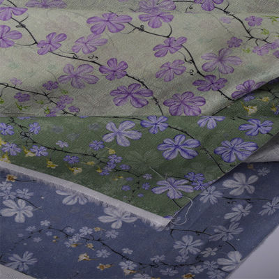Algodão da cópia de Borgonha do verão de Digitas para a senhora Dress Linen Print