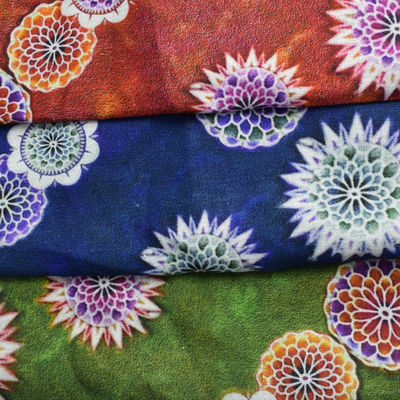Ramie floral impresso Digitas respirável feito malha da tela do à prova de água do gelado