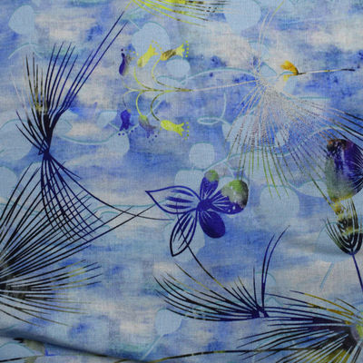 Os tecidos de algodão do poliéster de Digitas dirigem floral de rayon do Ramie de matéria têxtil 100% impressos