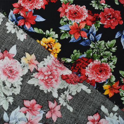 Vestuário tecido de matéria têxtil da tela de rayon da cópia flor viscosa giratória