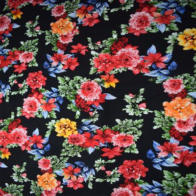 Vestuário tecido de matéria têxtil da tela de rayon da cópia flor viscosa giratória