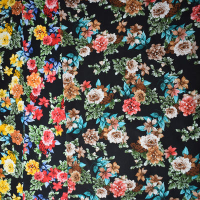 Vestuário tecido de matéria têxtil da tela de rayon da cópia flor viscosa giratória