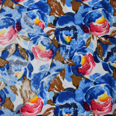 O teste padrão de flor moderno imprimiu a tela de rayon de bambu