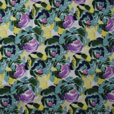 T-shirt giratório tecido projetos do vestido da tela de rayon viscoso da cópia da flor