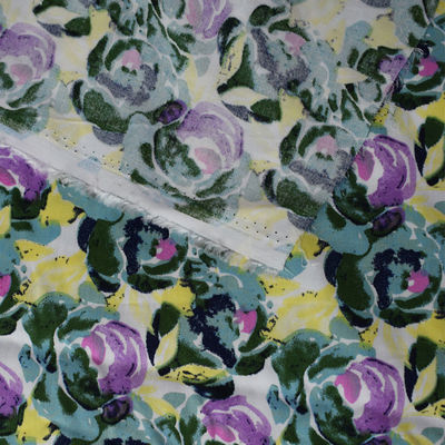 T-shirt giratório tecido projetos do vestido da tela de rayon viscoso da cópia da flor