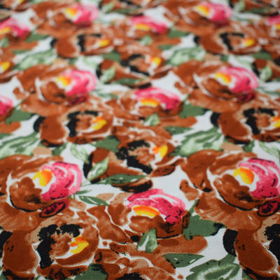 Digitas lisas que imprimem a tela de seda 45S*45S do vestido floral do jacquard de rayon