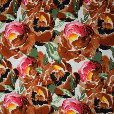 Digitas lisas que imprimem a tela de seda 45S*45S do vestido floral do jacquard de rayon