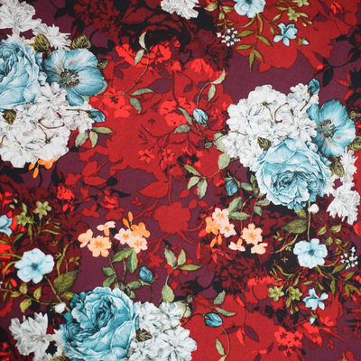 Do fundamento da planície da tela macia de rayon vestido 100% de casamento impresso floral