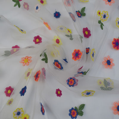 O Spandex bordou o jacquard Mesh Fabric elástico de brocado