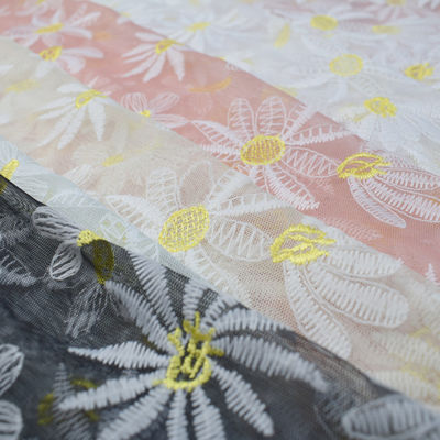 O voile suíço material macio do algodão do bordado ata a tela para a roupa