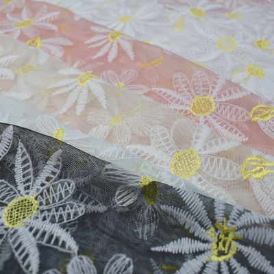 O voile suíço material macio do algodão do bordado ata a tela para a roupa
