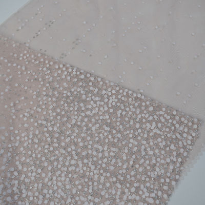 Tule de nylon impresso Mesh Fabric For Dress do brilho da estrela azul de 100%