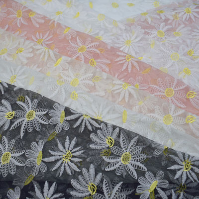 O voile suíço material macio do algodão do bordado ata a tela para a roupa