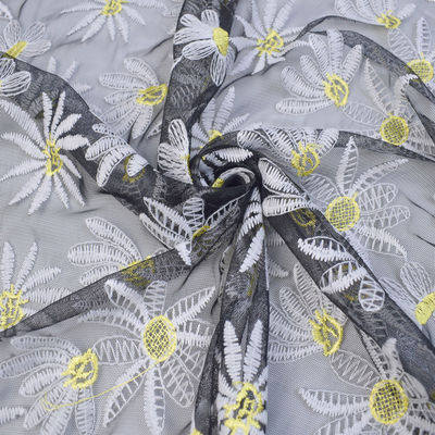 O voile suíço material macio do algodão do bordado ata a tela para a roupa