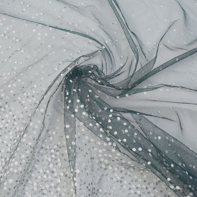 Tule de nylon impresso Mesh Fabric For Dress do brilho da estrela azul de 100%