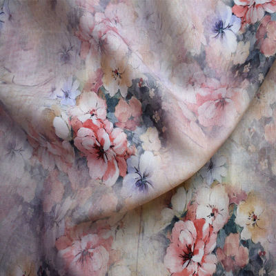 A tela macia Tencel do tule do teste padrão floral imprimiu algodão puro a roupa de noite impressa