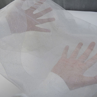 Urdidura macia de nylon da tela do tule de 100% feita malha para vestidos de casamento nupciais