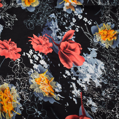 Floral liso macio da tela de rayon viscoso impresso 100% para o casamento do vestido