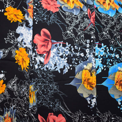 Floral liso macio da tela de rayon viscoso impresso 100% para o casamento do vestido