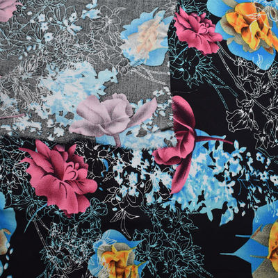 Floral liso macio da tela de rayon viscoso impresso 100% para o casamento do vestido