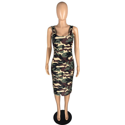 Pescoço magro apertado do círculo das senhoras Maxi Dress Tank Top Skirt &quot;sexy&quot;