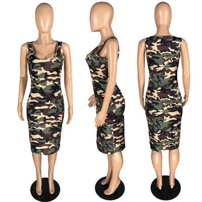 Pescoço magro apertado do círculo das senhoras Maxi Dress Tank Top Skirt &quot;sexy&quot;