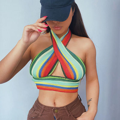 Teça a cabeçada curto apertada superior do comprimento da cruz &quot;sexy&quot; da menina irregular