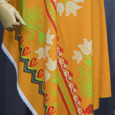 Flor colorida impressa Digitas amarela vermelha azul da tela do poliéster para o vestuário