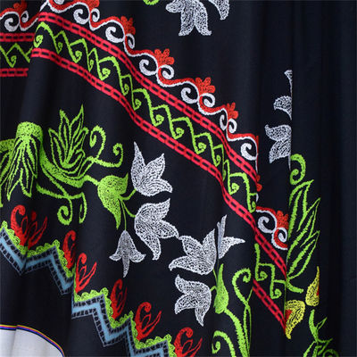 Flor colorida impressa Digitas amarela vermelha azul da tela do poliéster para o vestuário