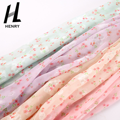 Gaze de seda floral de pouco peso de Mesh Soft Tulle Fabric Digital