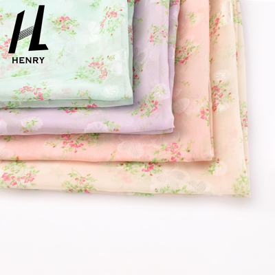 Tela impressa chiffon floral macia de matéria têxtil para o peso leve do vestuário