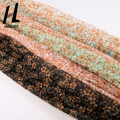 Telas costurando luxuosas impressas da tela do vestido de casamento do tule da flor das vendas projeto novo quente para o vestido