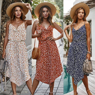 Senhoras boêmias Maxi Dress Camisole Casual Skirt dos adultos
