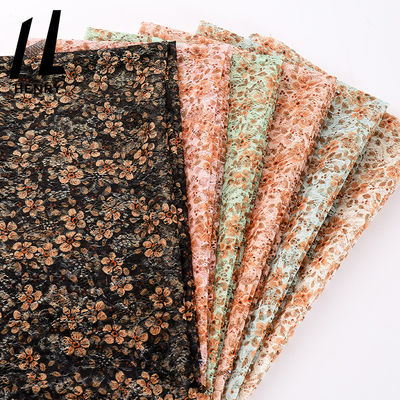 Telas costurando luxuosas impressas da tela do vestido de casamento do tule da flor das vendas projeto novo quente para o vestido